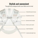 Dream On Me Karley Bassinet in Dove White, Quick Fold and Easy to Carry, Large Storage Basket