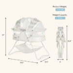 Dream On Me Karley Bassinet in Dove White, Quick Fold and Easy to Carry, Large Storage Basket