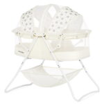 Dream On Me Karley Bassinet in French White, Quick Fold and Easy to Carry, Large Storage Basket