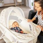 Dream On Me Karley Bassinet in French White, Quick Fold and Easy to Carry, Large Storage Basket