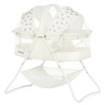Dream On Me Karley Bassinet in French White, Quick Fold and Easy to Carry, Large Storage Basket