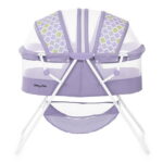 Dream On Me Karley Bassinet in Periwinkle, Quick Fold and Easy to Carry, Large Storage Basket