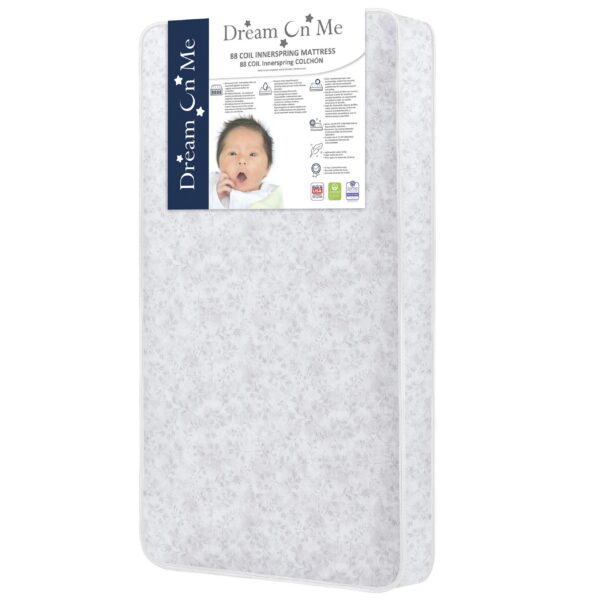 Dream On Me Twinkle 5” Crib & Toddler Bed Mattress, Fits All Full-Size Cribs & Toddler Beds, 88 Coil Inner Spring Support, Waterproof & Stain-Resistant Vinyl Cover, Greenguard...