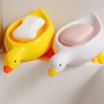 Duck Shape Soap Dishes, Soap Holder with Drain,Soap Dish Container,Dish Soap Tray, Sponge Holder, Soap Tray for Shower, Bathroom, Bar, Kitchen