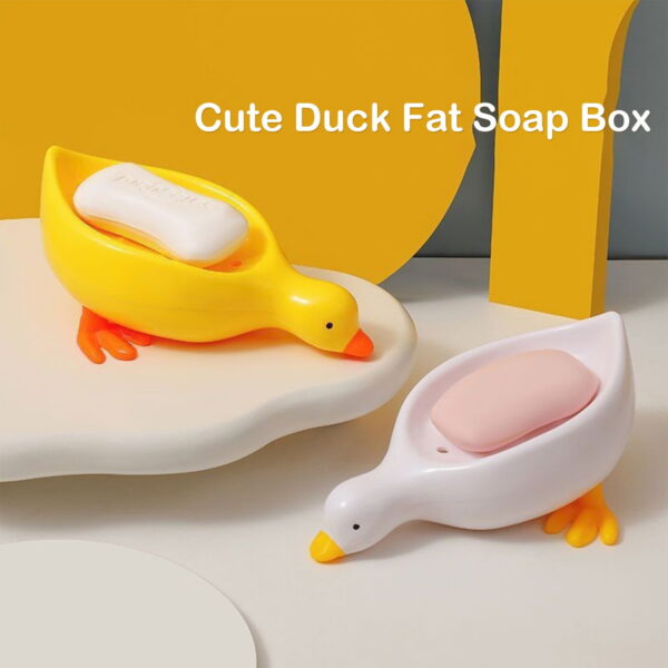 Duck Shape Soap Dishes, Soap Holder with Drain,Soap Dish Container,Dish Soap Tray, Sponge Holder, Soap Tray for Shower, Bathroom, Bar, Kitchen
