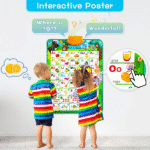 Electronic Alphabet Poster Toddler Toys, Interactive Toys Alphabet Wall Chart, ABC Chart for Toddlers, Montessori Learning Toys for 1 2 3 4 Years Old