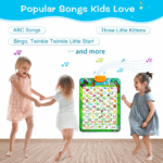 Electronic Alphabet Poster Toddler Toys, Interactive Toys Alphabet Wall Chart, ABC Chart for Toddlers, Montessori Learning Toys for 1 2 3 4 Years Old