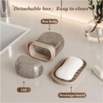 Emlimny 2 Pack Travel Soap Case,Bar Soap Travel Case,Small Versatile Portable Travel Soap Box with Sealed Lid Can Efficient Drainage and Leak-Proof Seal for Bathroom Showers, Gyms