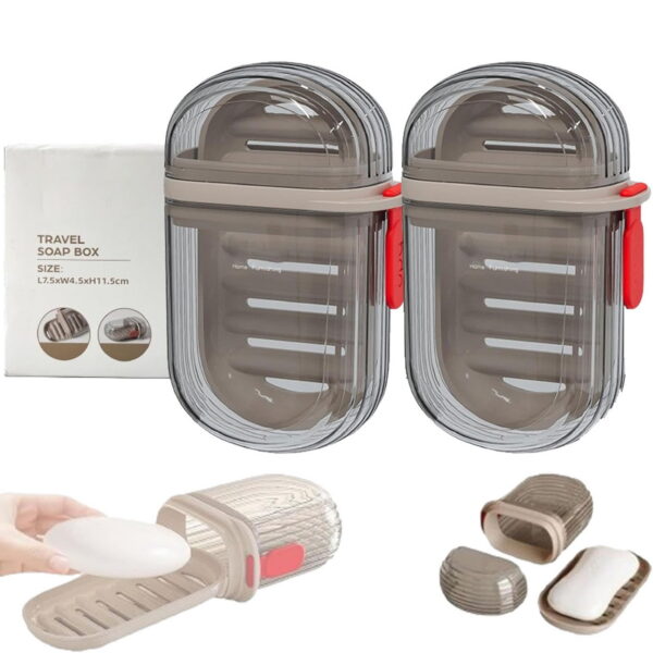 Emlimny 2 Pack Travel Soap Case,Bar Soap Travel Case,Small Versatile Portable Travel Soap Box with Sealed Lid Can Efficient Drainage and Leak-Proof Seal for Bathroom Showers, Gyms