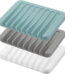 Emlimny Self Draining Soap Dishes, 3 Pcs Silicone Soap Saver, Waterfall Drainer Soap Holder for Bathroom, Extend Soap Life, Keep Soap Bars Dry Clean & Easy Cleaning (White,...