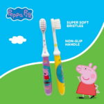 Equate Kids Peppa Pig Manual Toothbrush, Soft Bristles (2 Pack)