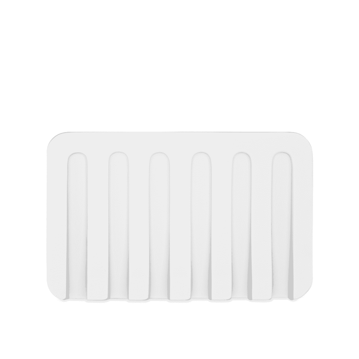 Essentra Home Matte White Self-Draining Rectangular Soap Dish