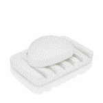 Essentra Home Matte White Self-Draining Rectangular Soap Dish