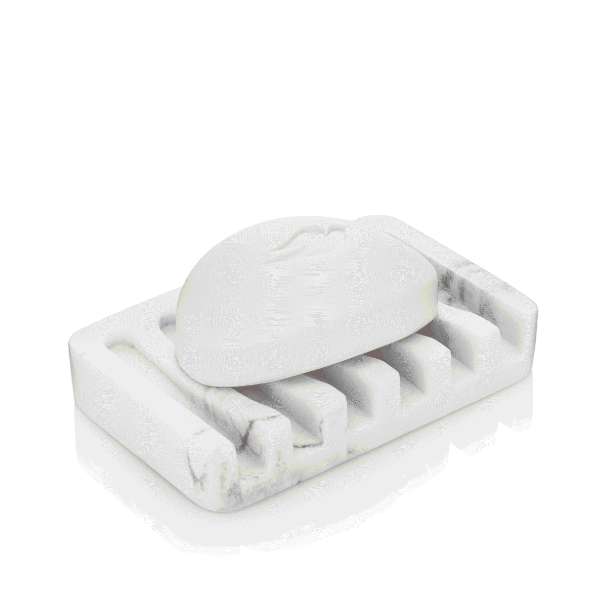 Essentra Home Matte White Self-Draining Rectangular Soap Dish