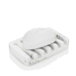 Essentra Home Matte White Self-Draining Rectangular Soap Dish