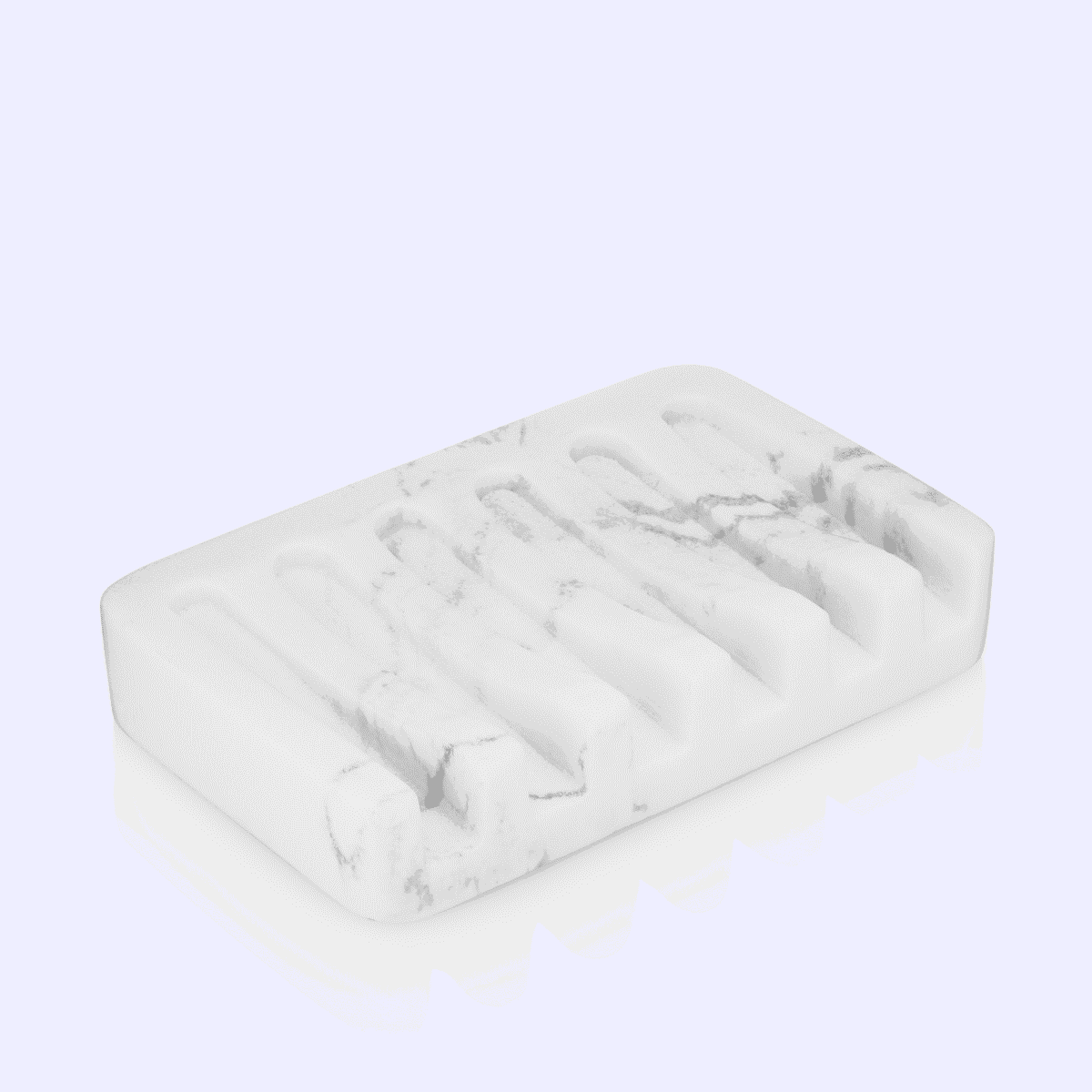 Essentra Home Matte White Self-Draining Rectangular Soap Dish
