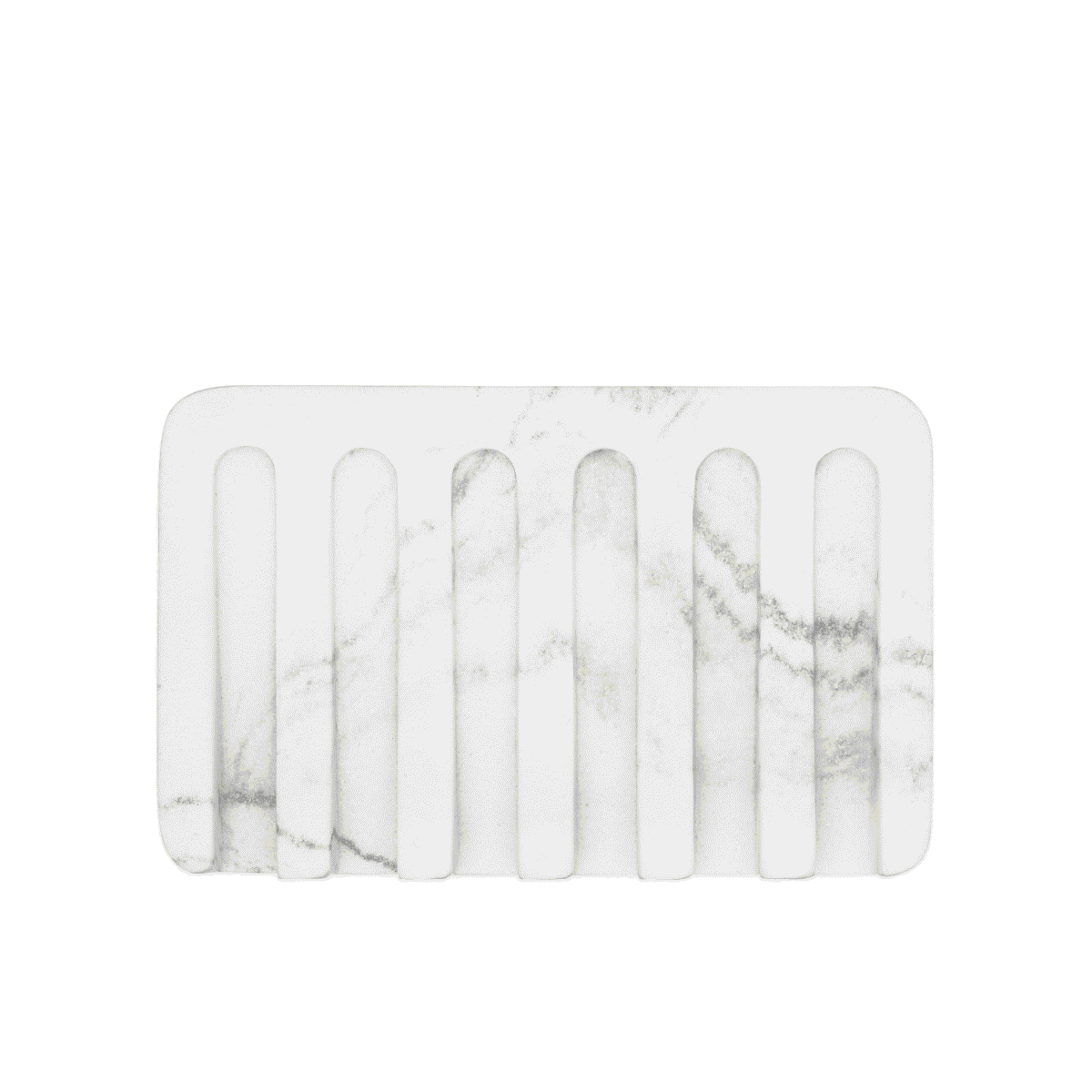 Essentra Home Matte White Self-Draining Rectangular Soap Dish