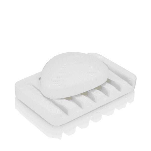 Essentra Home Matte White Self-Draining Rectangular Soap Dish