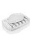 Essentra Home Rectangular Self-Draining Soap Dish, Modern Soap Holder - Blanc Collection