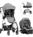 Evenflo Omni Plus Modular Travel System with LiteMax Sport Infant Car Seat, Mylar Gray, Unisex