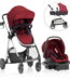 Evenflo Omni Plus Modular Travel System with LiteMax Sport Rear-Facing Infant Car Seat, Hyperion Red, 22lb