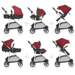 Evenflo Omni Plus Modular Travel System with LiteMax Sport Rear-Facing Infant Car Seat, Hyperion Red, 22lb