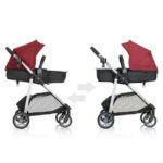 Evenflo Omni Plus Modular Travel System with LiteMax Sport Rear-Facing Infant Car Seat, Hyperion Red, 22lb