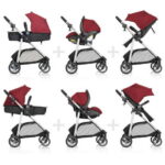 Evenflo Omni Plus Modular Travel System with LiteMax Sport Rear-Facing Infant Car Seat (Brizo Pink), Girl