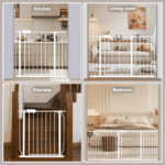 Fairy Baby 23.9-28.9" Narrow Baby Safety Gate for Doorway Black Metal Gate