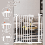 Fairy Baby 23.9-28.9" Narrow Baby Safety Gate for Doorway Black Metal Gate