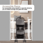Fairy Baby 23.9-28.9" Narrow Baby Safety Gate for Doorway Black Metal Gate