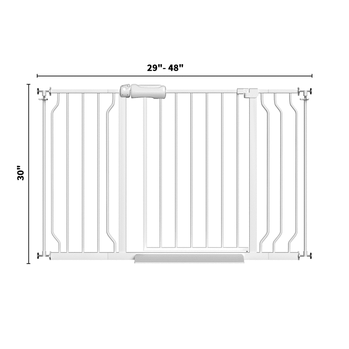 Fairy Baby 28.9-47.9" Extra Wide Baby Safety Gate Walk Thru White Metal Gate