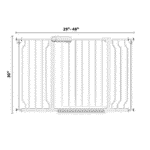 Fairy Baby 28.9-47.9" Extra Wide Baby Safety Gate Walk Thru White Metal Gate