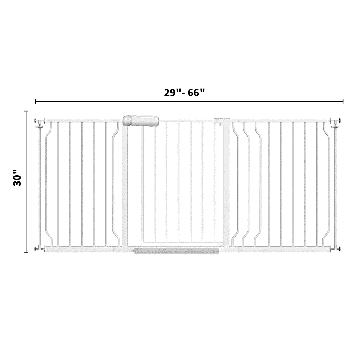 Fairy Baby 56.9-65.9" Extra Wide Baby Safety Gate Walk Thru White Metal Gate