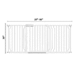 Fairy Baby 56.9-65.9" Extra Wide Baby Safety Gate Walk Thru White Metal Gate