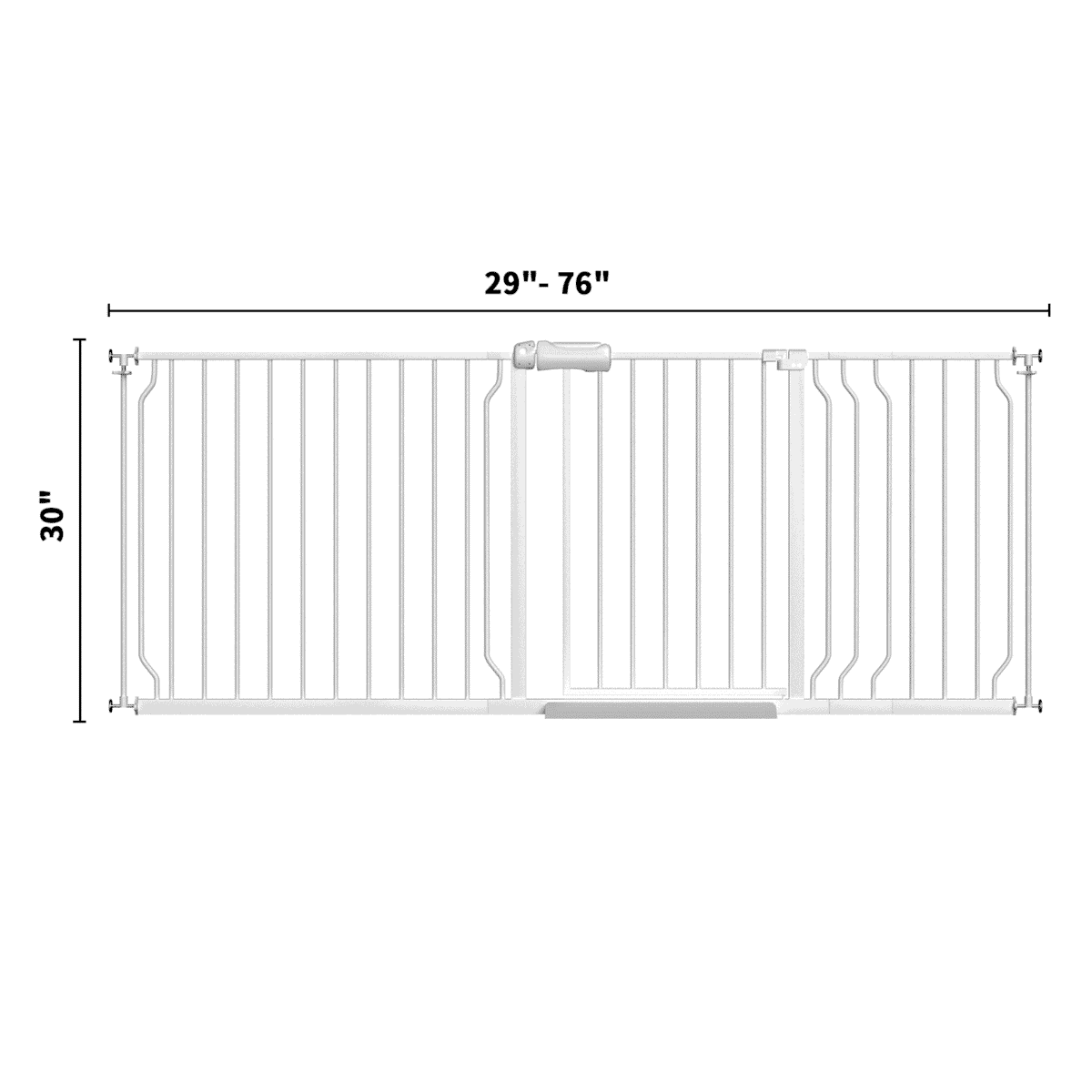 Fairy Baby 65.9-75.9" Extra Wide Baby Safety Gate Walk Thru White Metal Gate
