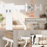 Fairy Baby 65.9-75.9" Extra Wide Baby Safety Gate Walk Thru White Metal Gate