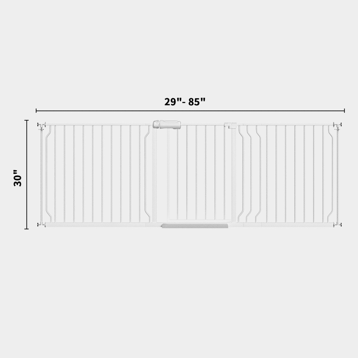 Fairy Baby 75.9-84.9" Extra Wide Baby Safety Gate Walk Thru White Metal Gate