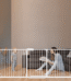 Fairy Baby 75.9-84.9" Extra Wide Baby Safety Gate Walk Thru White Metal Gate
