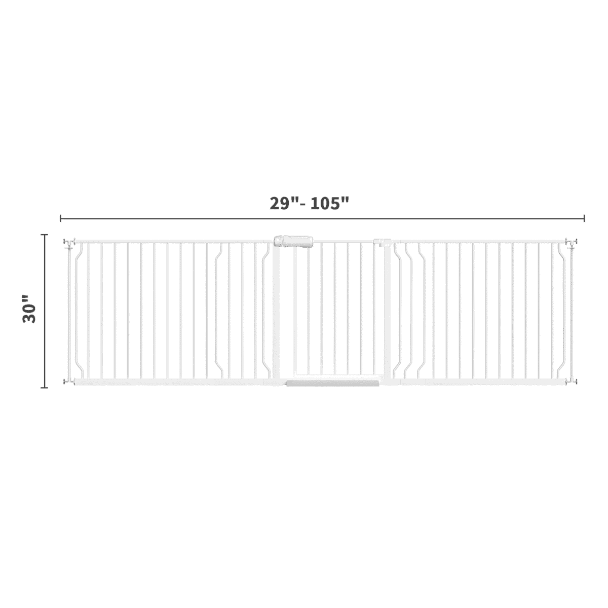 Fairy Baby 94.9-104.9" Extra Wide Baby Safety Gate Walk Thru White Metal Gate