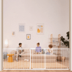 Fairy Baby 94.9-104.9" Extra Wide Baby Safety Gate Walk Thru White Metal Gate