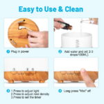Fimilo 500ml Aroma Diffuser with 6*10ml Essential Oil with Remote Control for Large Room Home Office Car, Aromatherapy Fragrant Oil Air Humidifier Vaporizer for Gift