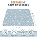 Foldable Baby Play Mat 50in*50in, HDJ Baby Mat for Floor Playpen, Portable Crawling Mat for Babies Toddlers Infants, Blue