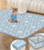 Foldable Baby Play Mat 50in*50in, HDJ Baby Mat for Floor Playpen, Portable Crawling Mat for Babies Toddlers Infants, Blue