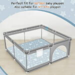 Foldable Baby Play Mat 50in*50in, HDJ Baby Mat for Floor Playpen, Portable Crawling Mat for Babies Toddlers Infants, Blue