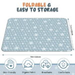 Foldable Baby Play Mat 79in*71in, HDJ Baby Mat for Floor Playpen, Portable Crawling Mat for Babies Toddlers Infants, Blue