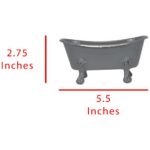 Foreside Home & Garden Mini Bathtub Soap Dish, Gray FETD07311