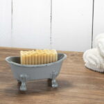 Foreside Home & Garden Mini Bathtub Soap Dish, Gray FETD07311