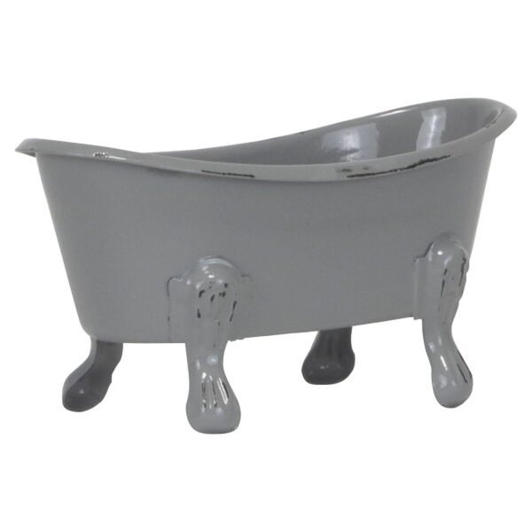 Foreside Home & Garden Mini Bathtub Soap Dish, Gray FETD07311