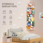 FOUKUS Corner Stuffed Animal Storage Toy Organizer: Kids Room Stuffed Animal Holder Length Adjustable Plushie Toys Shelf - Large Corner Plush Toys Storage for Nursery Playroom...